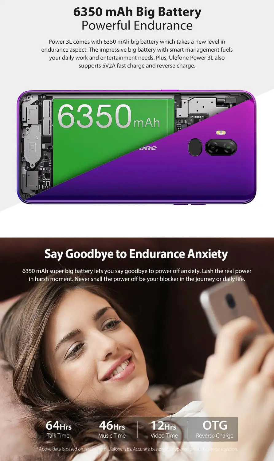 Ulefone power 3L 6 0 дюймов 18:9 полноэкранный смартфон 6350 мАч MT6739 2 Гб 16 Celular Face ID 13MP + 5MP Android 8