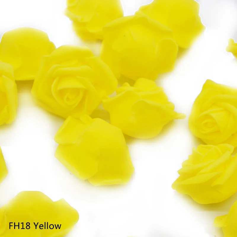 FH18 Yellow 4 см 20 шт Искусственные Свадебные цветы украшения пенополиэтилен бутон розы DIY Искусственные цветы для скрапбукинга букет украшение для дома - Цвет: FH18 Yellow