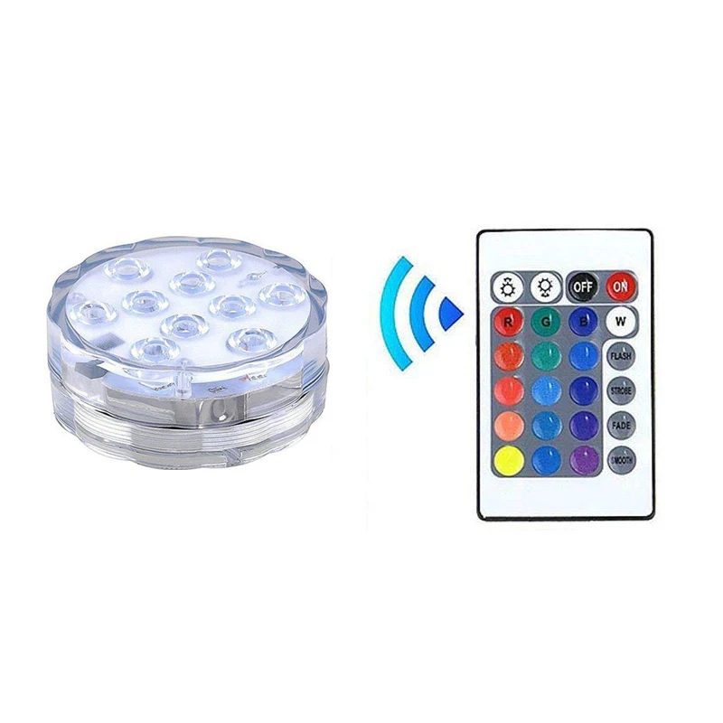 1 Remote 1 Light 1/2/4 шт. ledf подводный свет погружной Водонепроницаемый RGB Цвета дистанционного Управление Беспроводной ваза лампа для вечерние свадебные подсветка для бассейна - Испускаемый цвет: 1 Remote 1 Light