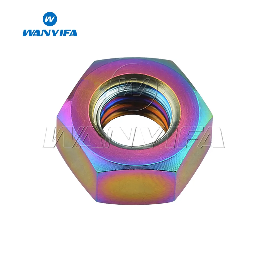 Rainbow Титановый "Wanyifa" гайки M5 M6 M8 Шестигранная гайка для велосипеда мотоцикла автомобиля лодки - Цвет: Rainbow