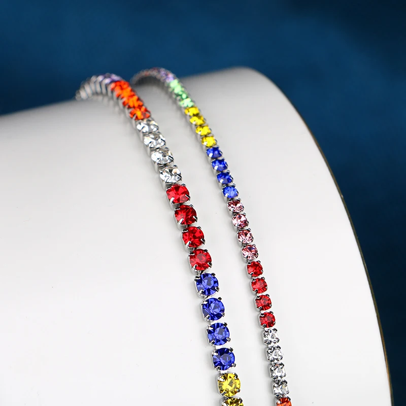 Новый модный Радужный Браслет для женщин ширина 2 мм 3 квадратный красочный