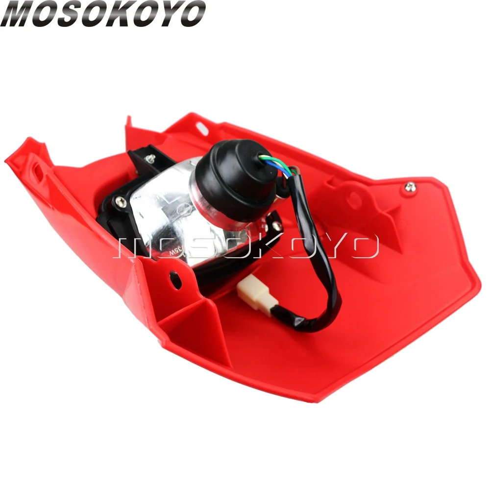 H4 35 Вт красная фара обтекатель внедорожных мотоциклов фара ENDURO для Yamaha Honda XR CRF 125 CRM FMX 250 450 200 650