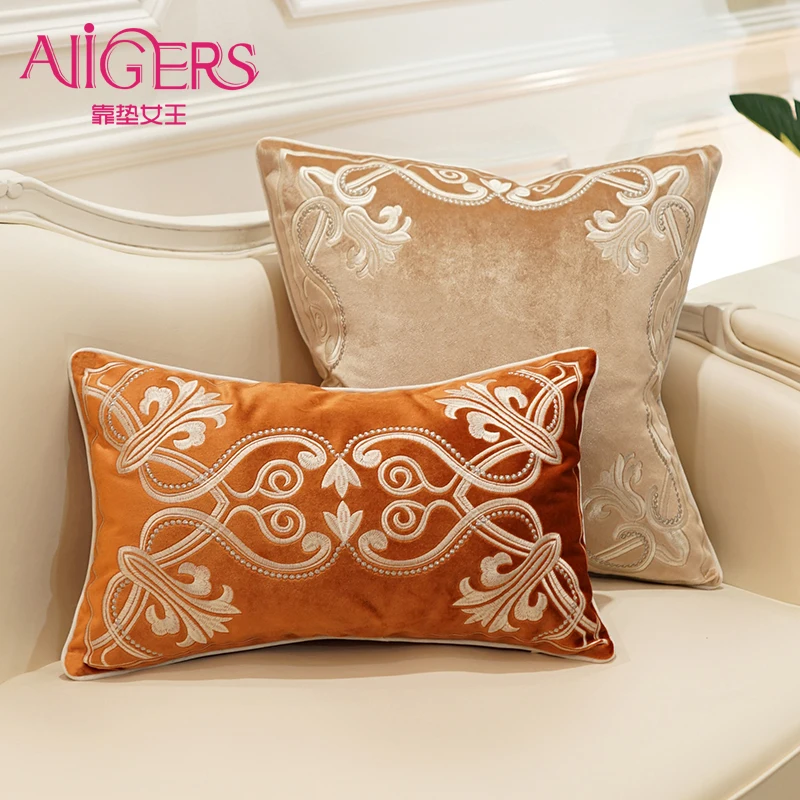 

European-style decorative pattern Cushion Cover Flannelette embroidery of Home Decorative Pillow Cover for Sofa Cojines