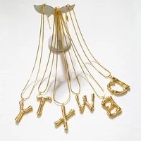 hot a z letter alphabet necklaces women men hip hop gold color chain exaggerated metal letter lava jewelry clavicular chain