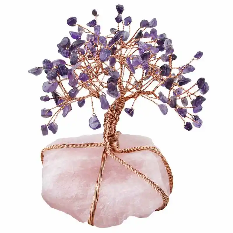 Amethyst Tree TUMBEELLUWA натуральный кристалл дерево Кристалл кластер база бонсай денежное дерево на удачу богатство домашний офис Декор - Цвет: Amethyst Tree
