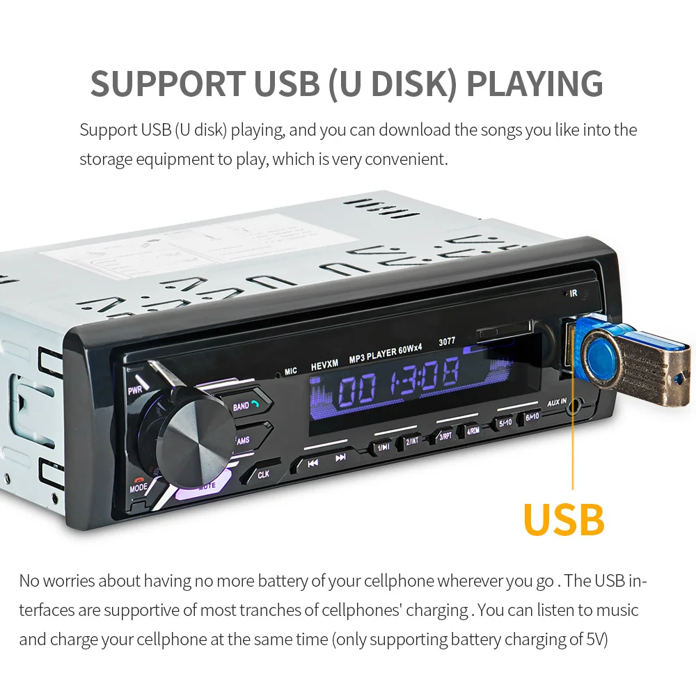 2018 распродажа новая панель FM радио для автомобиля 12 В Bluetooth V3.0 аудио стерео SD mp3