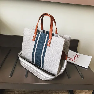 Женский роскошный льняной тоут вместительная Повседневная сумка на плечо