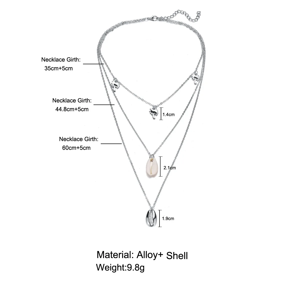 Богемные Многослойные кокосовое дерево оболочки чокер колье классика сплав