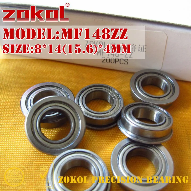 Подшипники ZOKOL MF148 ZZ фланцевые подшипники MF148ZZ Глубокие шаровые 8*14 (15 6) * 4 мм ZZ|bearing