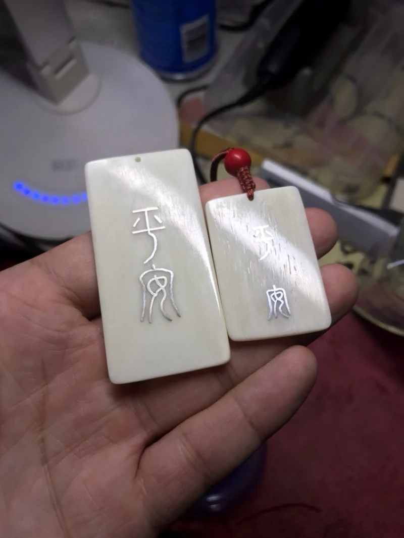 2шт EDC DIY Ручная работа кость буйвола лист гравировка с бычьей костью Ручка ножа лист