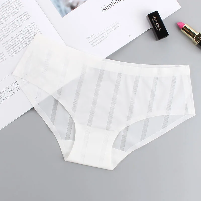 Женские трусики цельные бесшовные шелковые женские сексуальные прозрачные