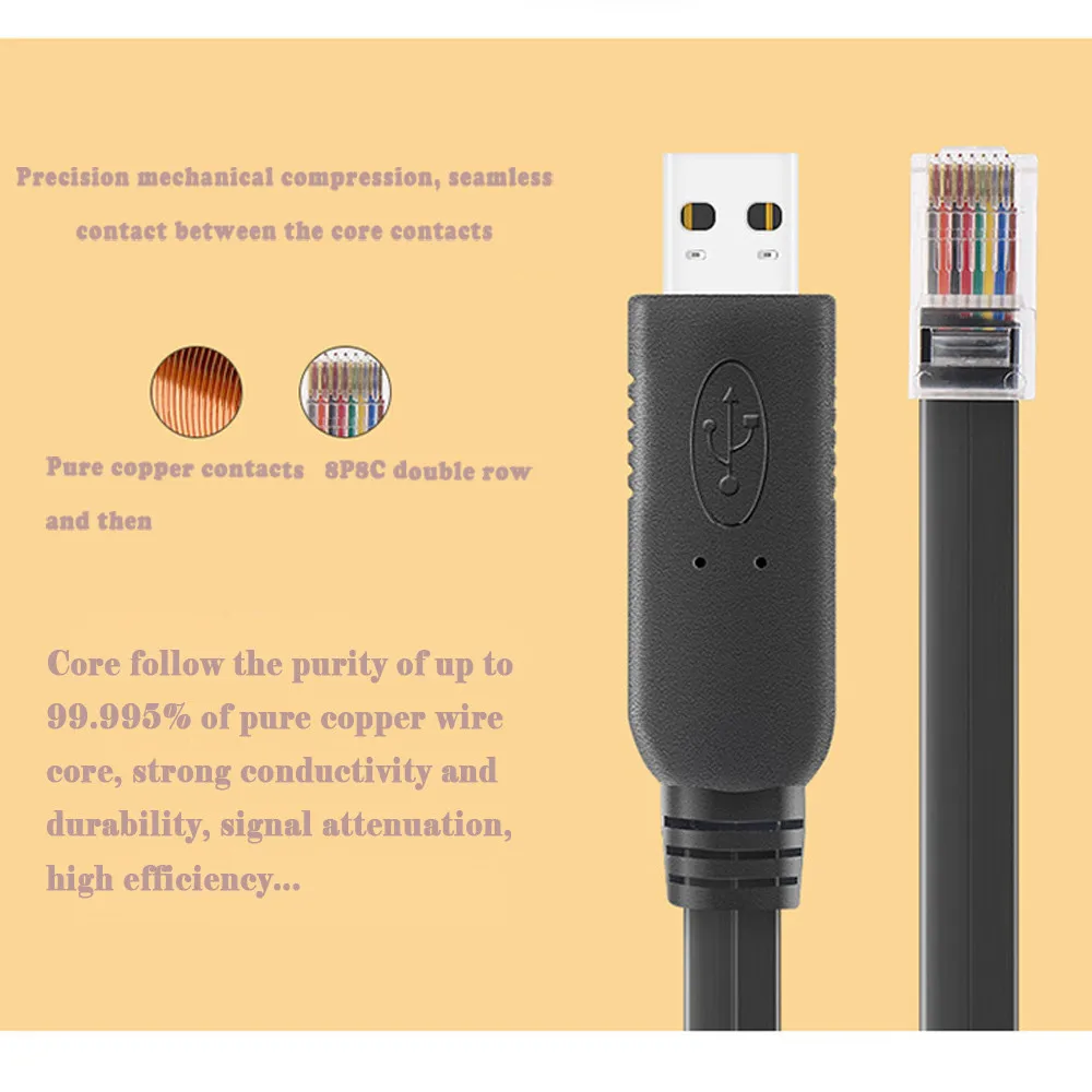 Цифровые кабели HIPERDEAL аудио и видеокабель 45U USB к RJ45 консоль Cisco 6 футов 1 8 метровый