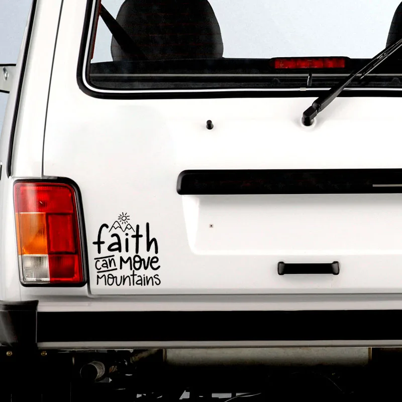 QYPF 15 7 см * 16 3 Faith Can Move Mountain простая виниловая яркая наклейка на автомобиль