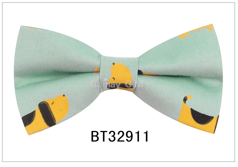 BT32911 Хлопковые мужские повседневные рубашки с животным галстуком-бабочкой, галстуки-бабочки для мужчин и женщин, галстуки-бабочки для взрослых с мультяшным принтом, галстуки-бабочки, свадебные галстуки-бабочки - Цвет: BT32911