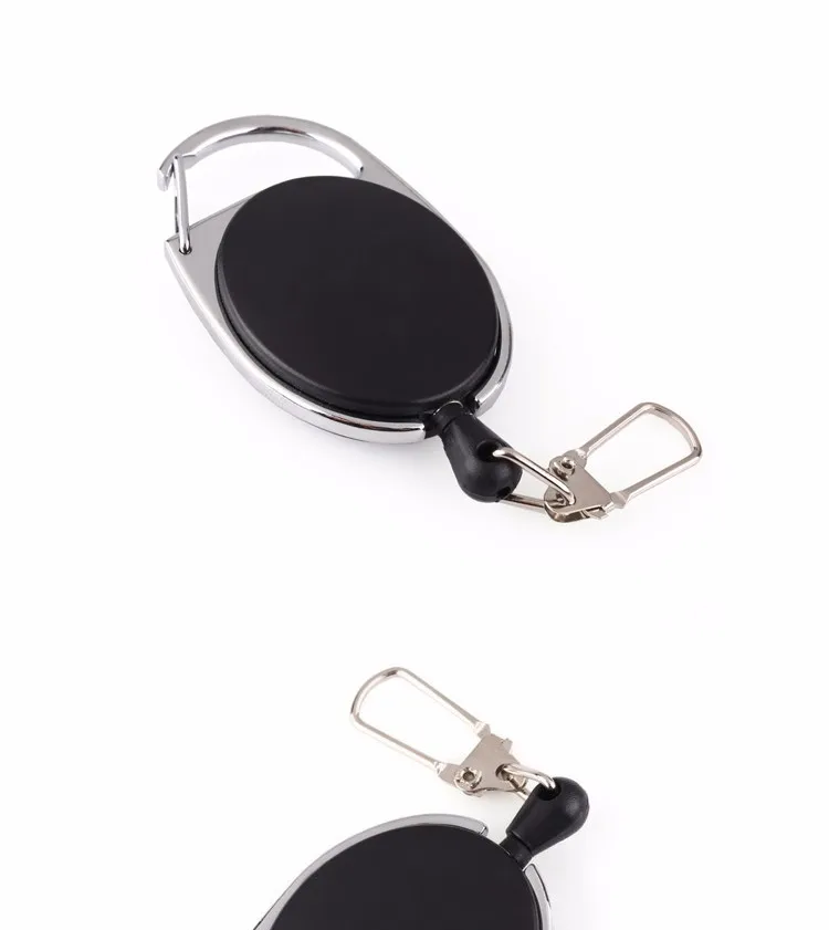 Выдвижная катушка для бейджа из цинкового сплава ABS пластик ID Lanyard имя бирка держатель карты Бейдж катушки откатный ремень брелок цепь зажимы
