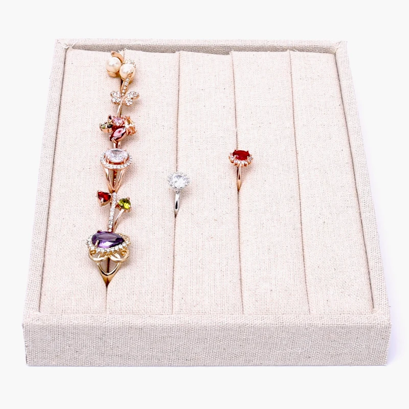 Поднос для демонстрации классических колец лоток ювелирных изделий из бархата и