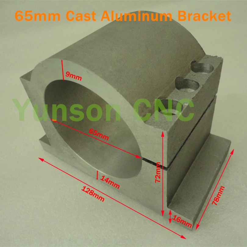 Алюминиевый кронштейн диаметром 65 мм крепление шпинделя для cnc 800 Вт/1500 Вт с