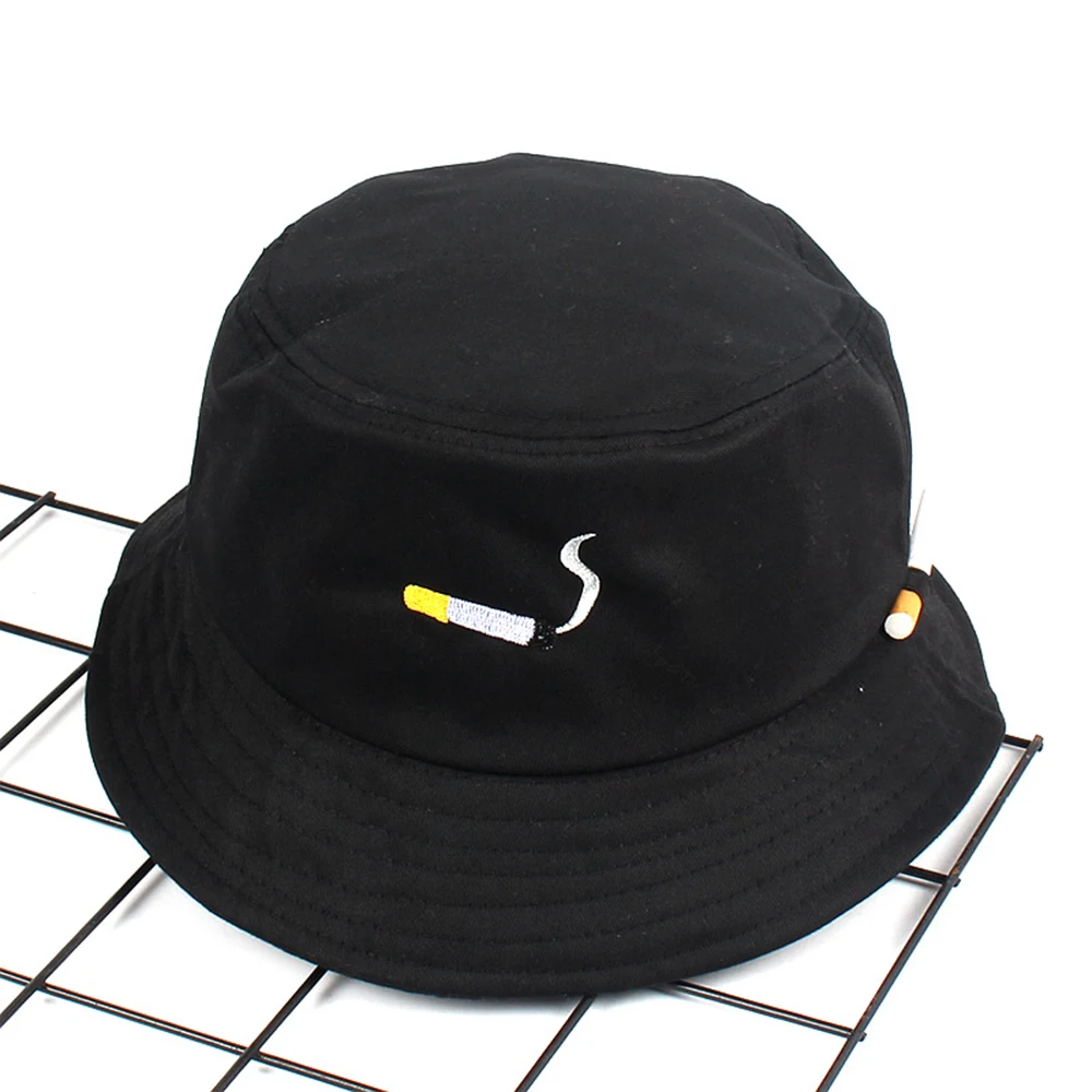 

2020 Cap Adult Panama Bob Hat Summer Cigarette Embroidery Bucket Hat Men Lovers Flat Hat Cotton Women Hip Hop Fishing NO CHILL