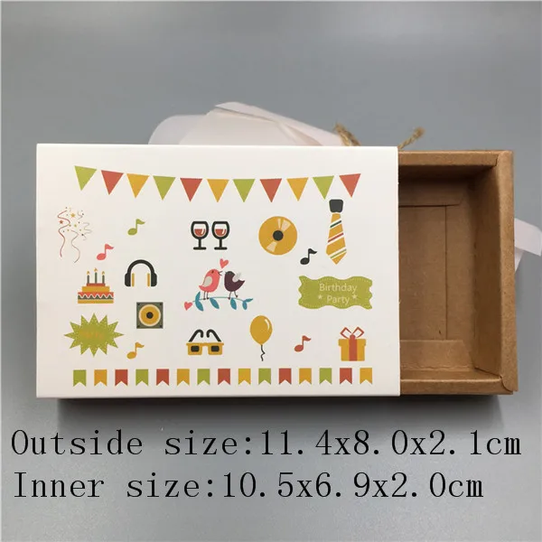 11.4x8.0x2.1cm 1 шт ящик стиль винтажный крафт-картон Свадебная коробка подарочная упаковка коробка для конфет/шоколада/печенья/ремесла/торта - Цвет: 11.4x8.0x2.1cm