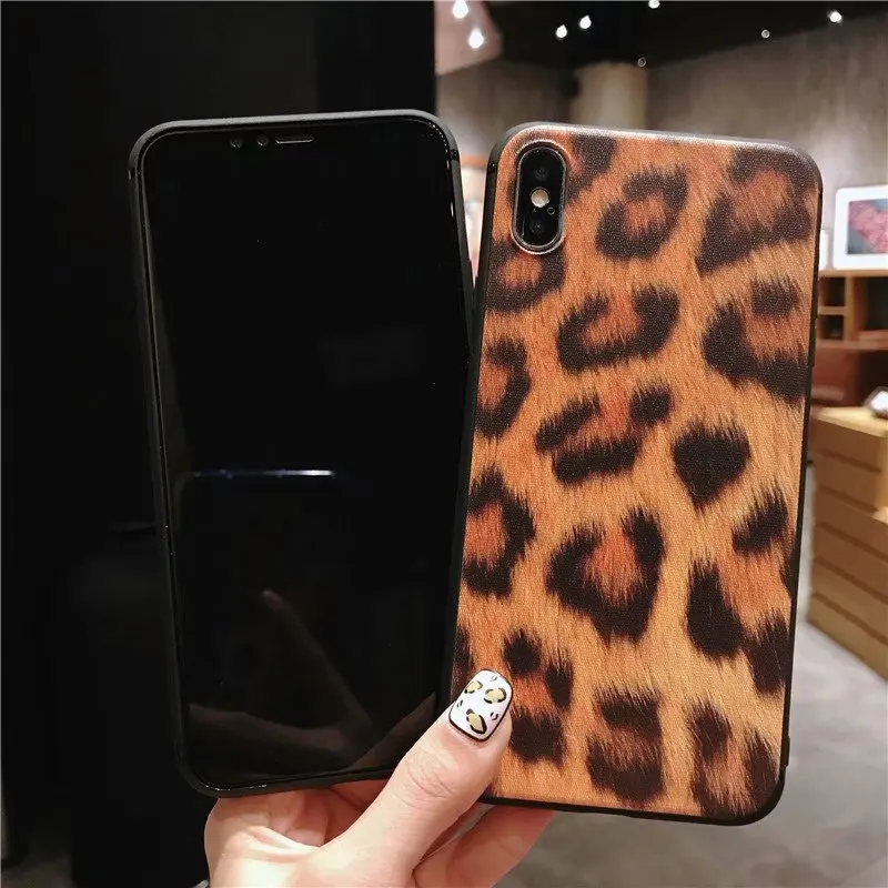 Чехол для iPhone 6 6S 7 8 Plus X Xr Xs Max модный винтажный мягкий чехол из ТПУ с леопардовым