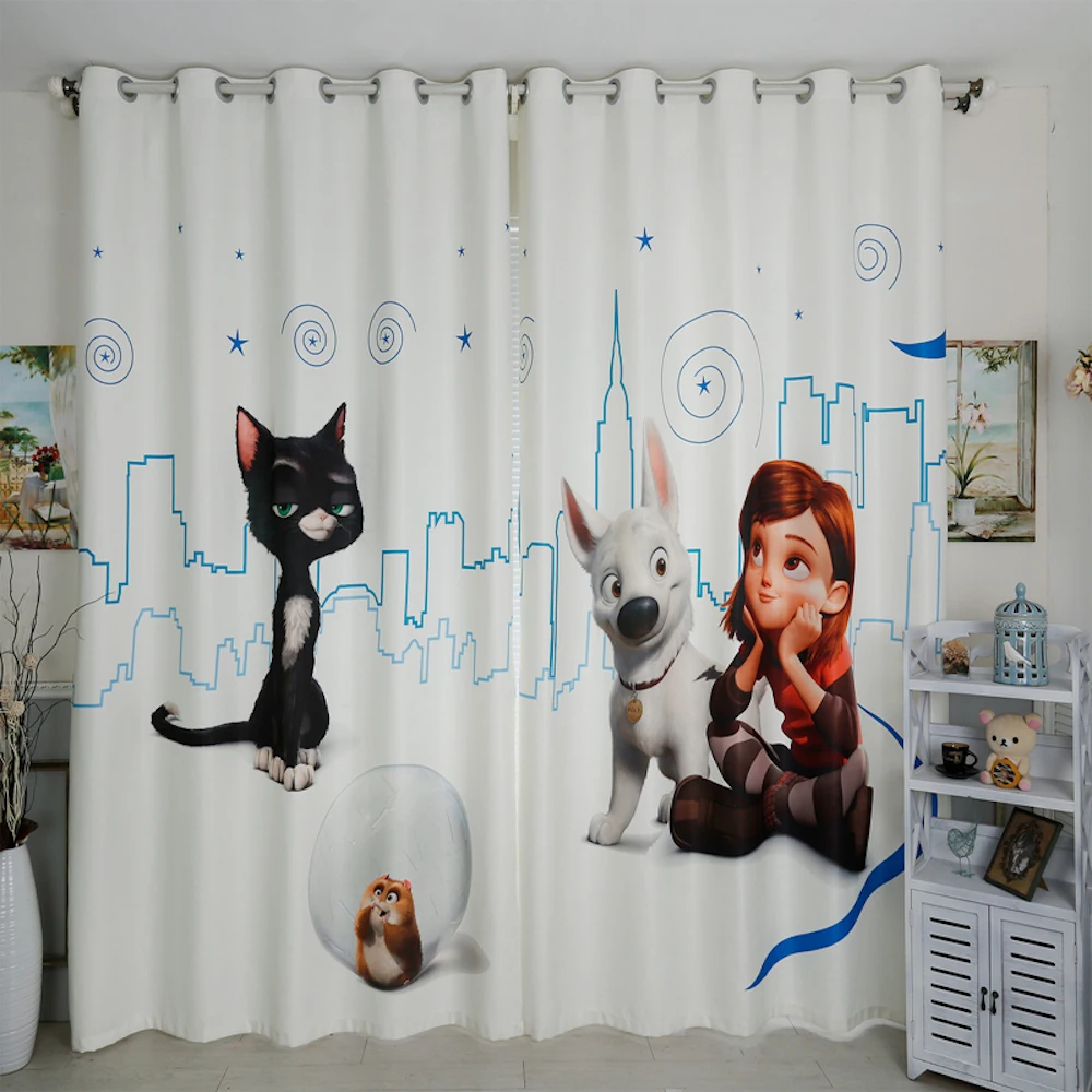 Выполненная на заказ 2х люверсов оконная драпировка занавеска для детской