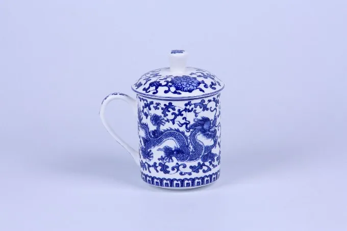 Настоящая керамика Цзиндэчжэнь фарфоровая чайная чашка 500 мл костяной фарфор с