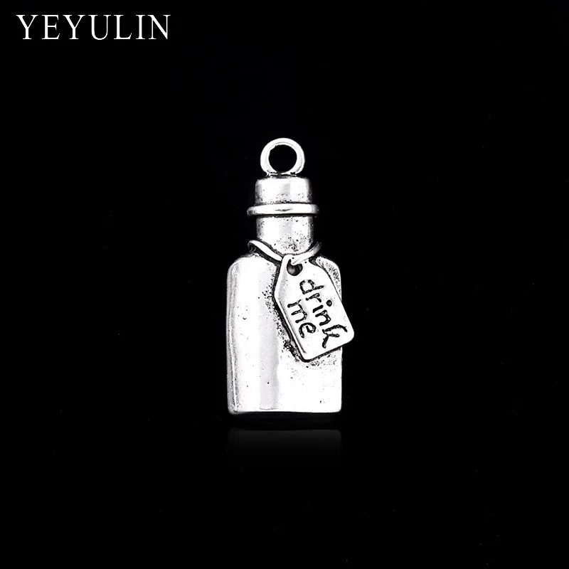 Модные подвески в форме бутылки вина 10 шт. модные из сплава серебристого цвета