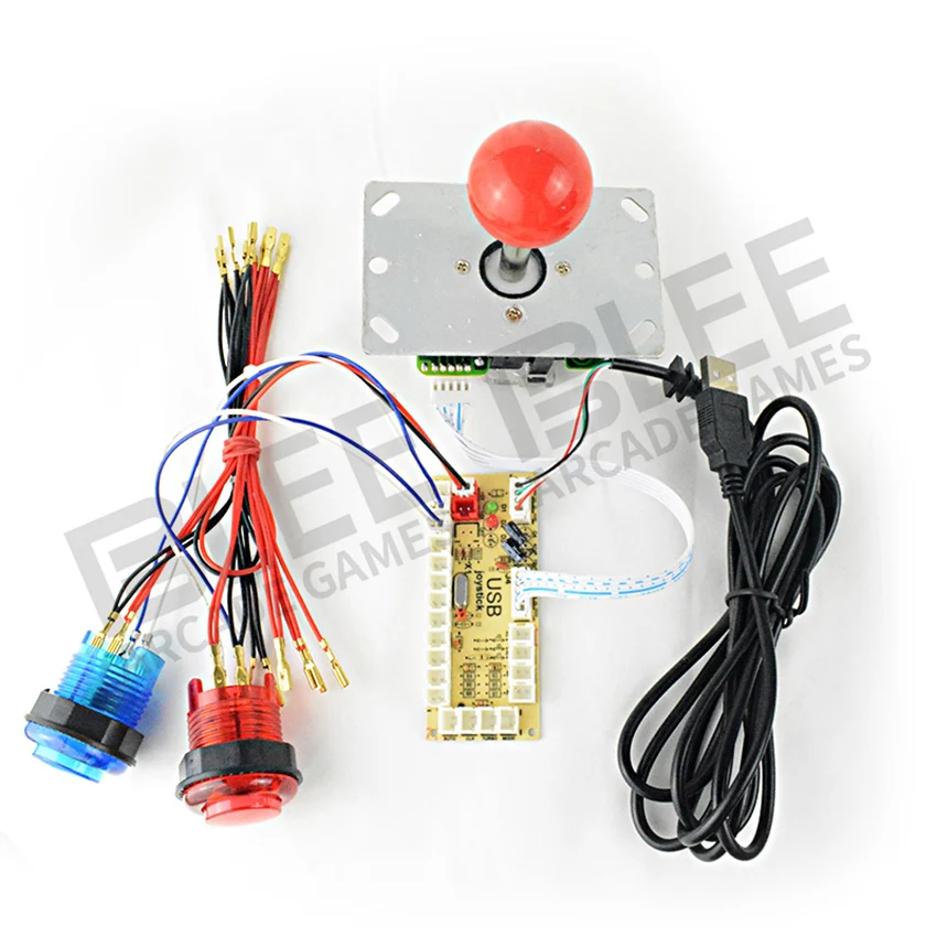 Arcade Joystick DIY Kit Zero Delay USB Encoder To PC Arcade Sanwa Joystick LED Push Buttons For Arcade Mame PC PS3 Android