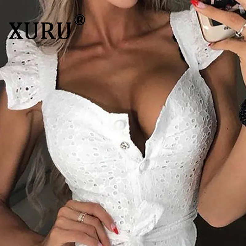 XURU летнее новое платье с квадратным воротником и вышивкой облегающее