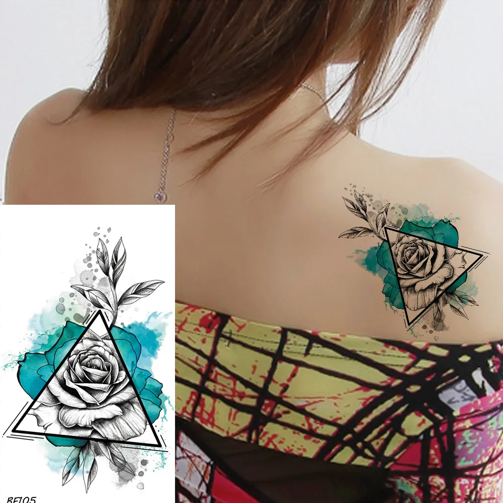 VANKIRS Акварельная Женская татуировка на руку наклейка геометрической формы