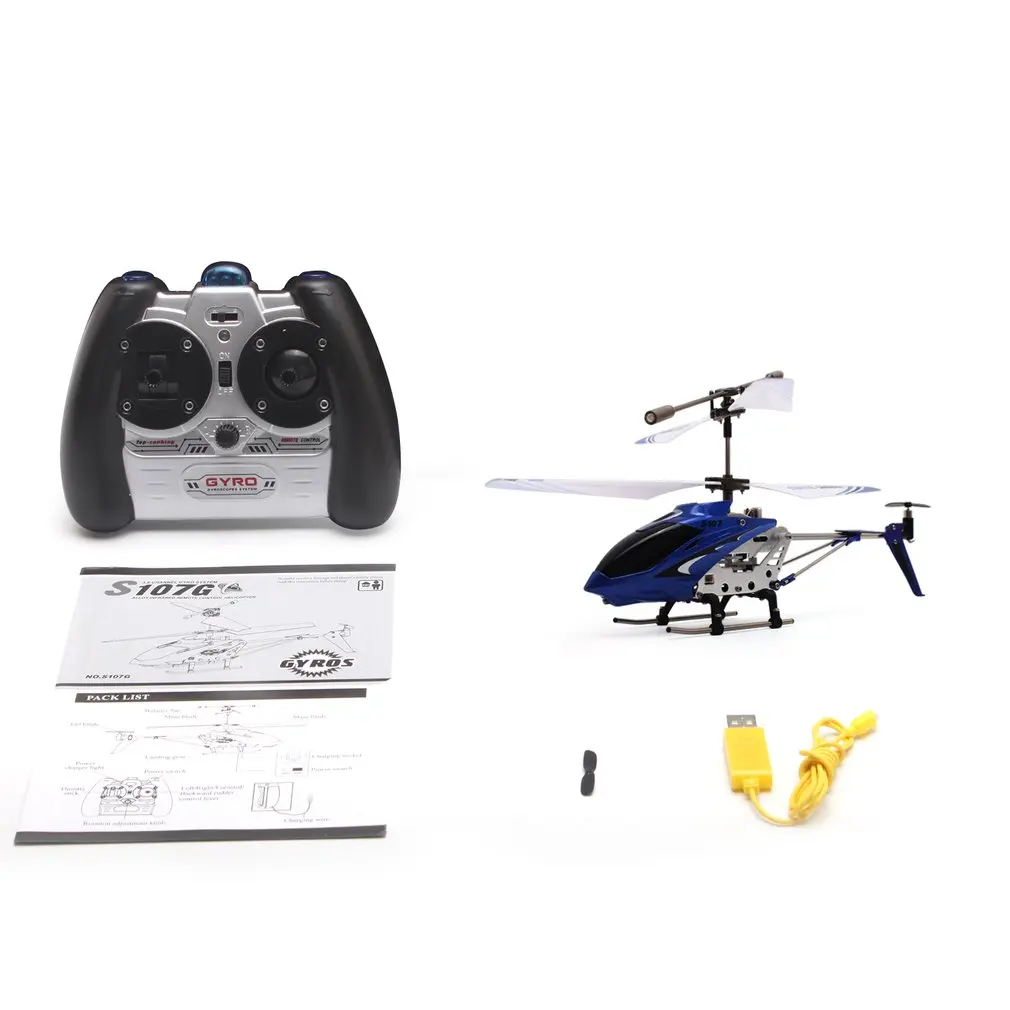 blue Syma S107G мини гироскоп металлический инфракрасный радиоприемник 3CH вертолет RC пульт дистанционного управления Летающий беспилотник для детей игрушки подарок RTF - Цвет: blue