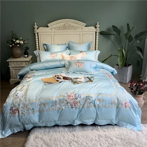 bedding set 3 800TC Египетский хлопок, роскошный белый комплект постельного белья с вышивкой, постельное белье, пододеяльник, простыня, набор, parure de lit - Цвет: bedding set 3