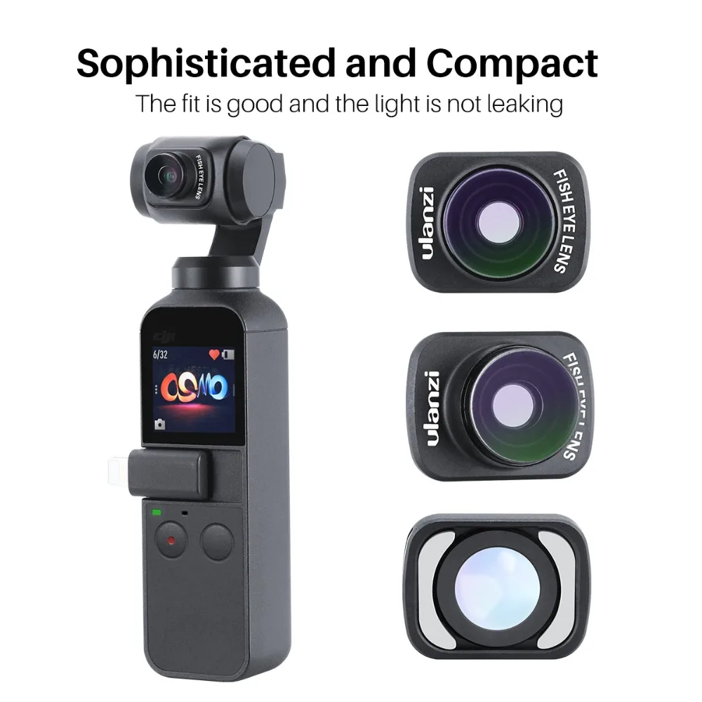 Ulanzi OP-8 объектив рыбий глаз для DJI Osmo Pocket профессиональный HD Магнитный аксессуары |