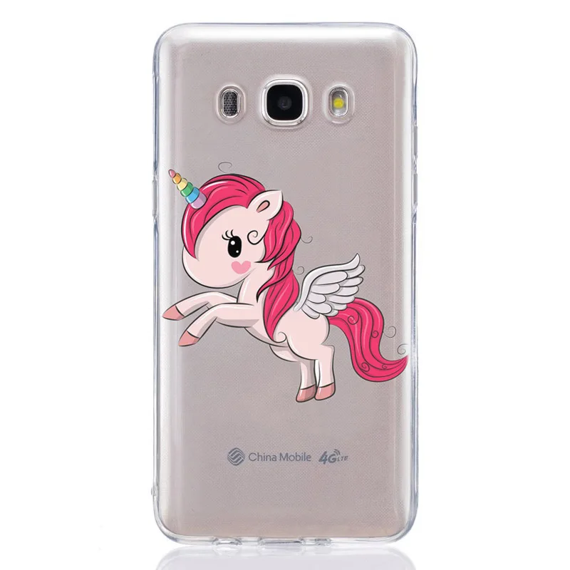 Для Samsung Galaxy J1 J2 J3 J5 J7 prime J120 J320 J330 J530F ТПУ цветной мягкий чехол с единорогом