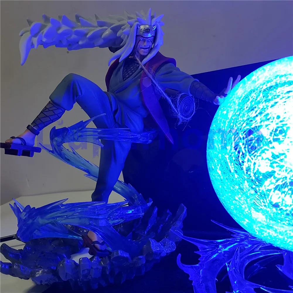 Наруто фигурка Jiraiya Rasengan Led сцена модель игрушки Аниме Наруто Shippuden figulas coleccion US EU штекер Декор Светильник