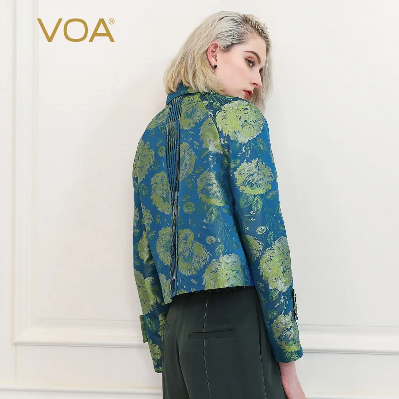 VOA, китайская парча, шелковая куртка, Женское пальто, harajuku, для девушек, jas dames, kurtka blouson femme, верхняя одежда, casacos giubbotti donna W368