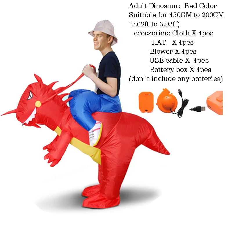 Adult Size9 Надувной костюм динозавра для взрослых и детей на Хэллоуин, маскарадный костюм, вечерние платья для игр, реклама, новинка - Цвет: Adult Size9