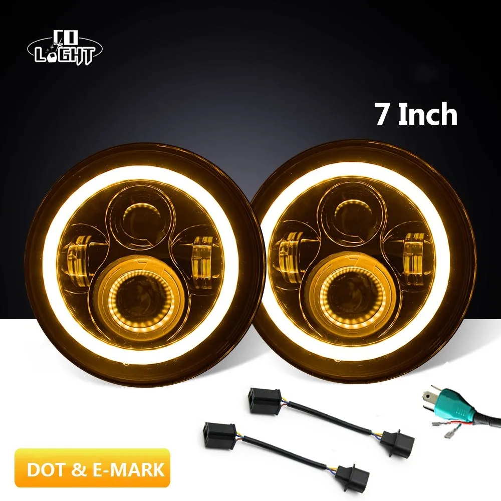 Светодиодная фара CO LIGHT 7 дюймов круглая H4 6000K 50 Вт для джипа Лада нива Hummer УАЗ 4х4