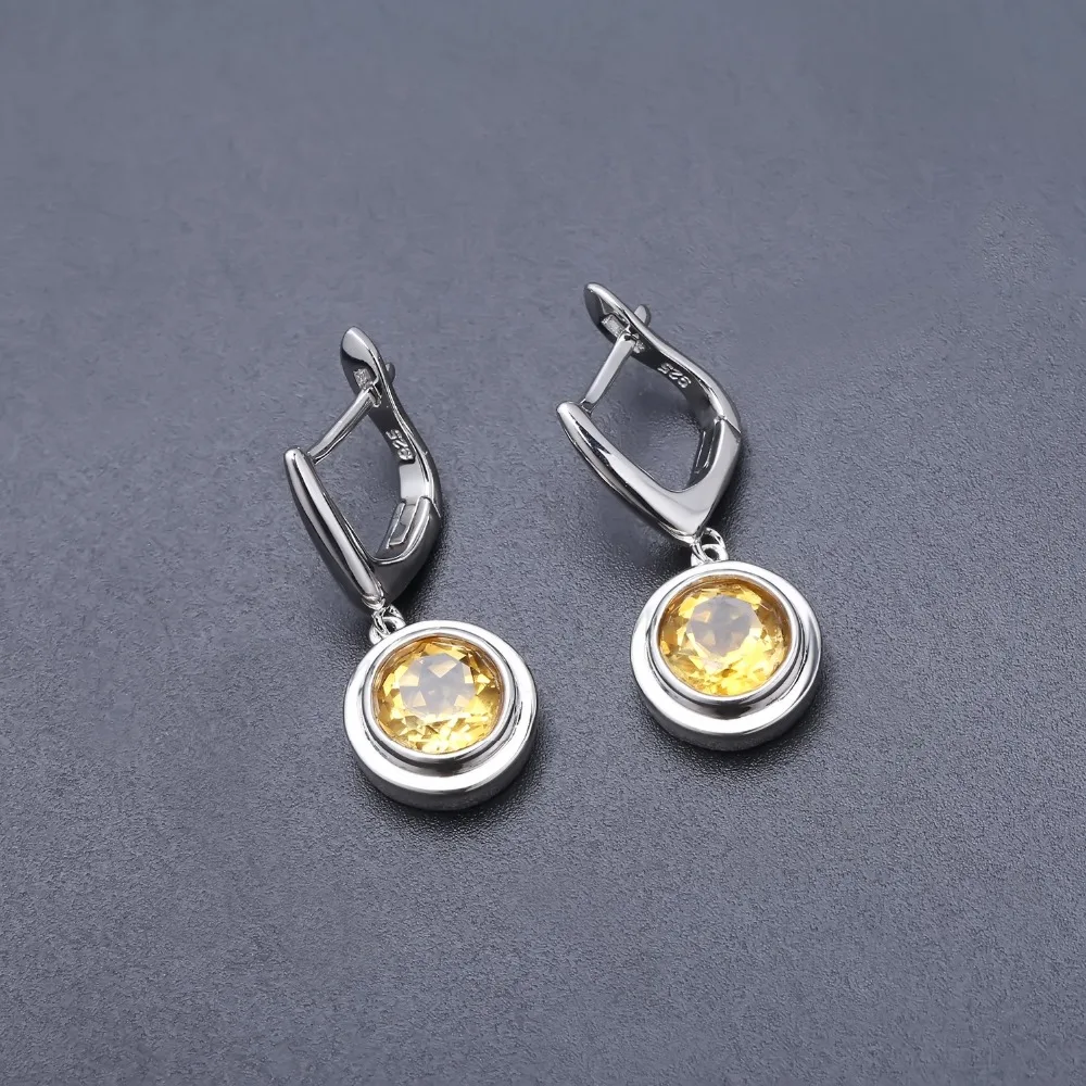GEM'S балетные 925 пробы серебряные серьги 4.02Ct натуральный желтый цитрин Висячие серьги для женщин Bijoux Brincos хорошее ювелирное изделие