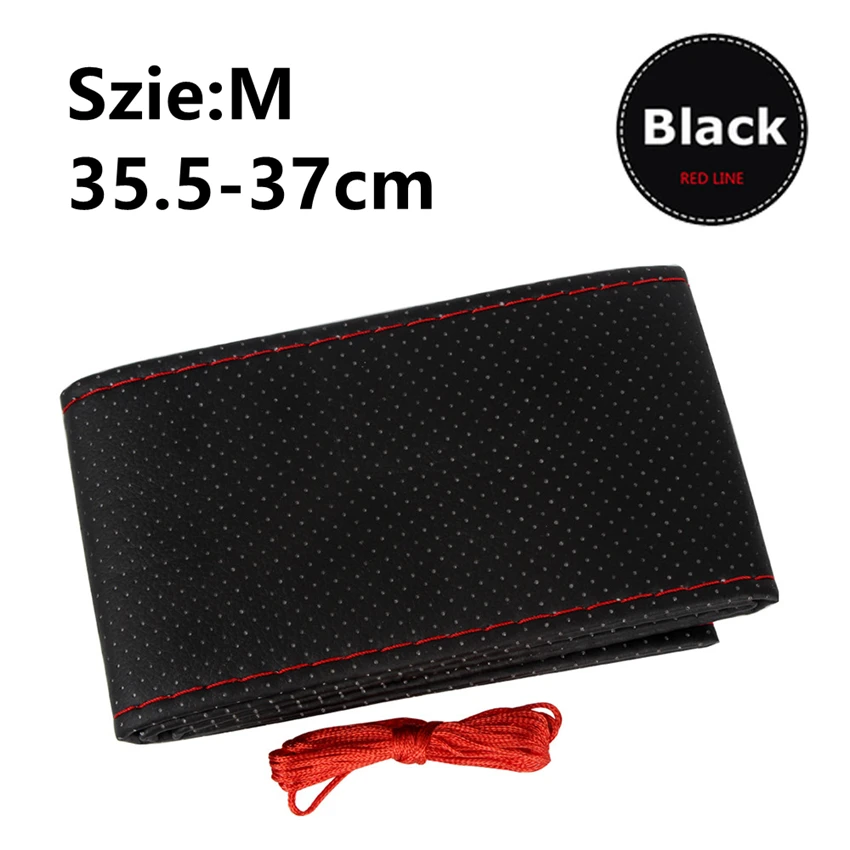 Перфорированные Чехлы для руля автомобиля 1 шт. натуральная кожа серого черного