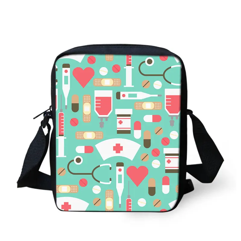 Женская мини-сумка-мессенджер с изображением стетоскопа THIKIN модная детская