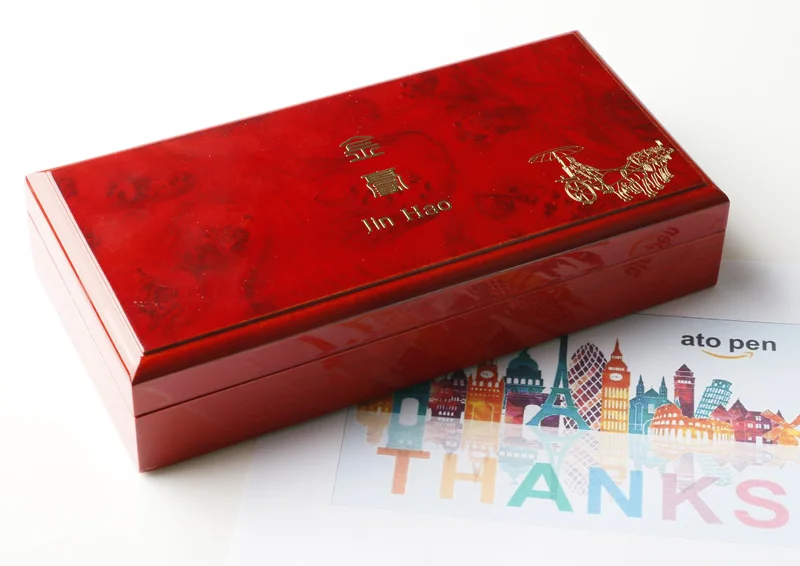 Red gift box Высокое качество Jinhao 5000 Металл Дракон перьевая ручка Роскошные 0,5 мм F Перо чернильные ручки для письма офисные школьные принадлежности - Цвет: Red gift box