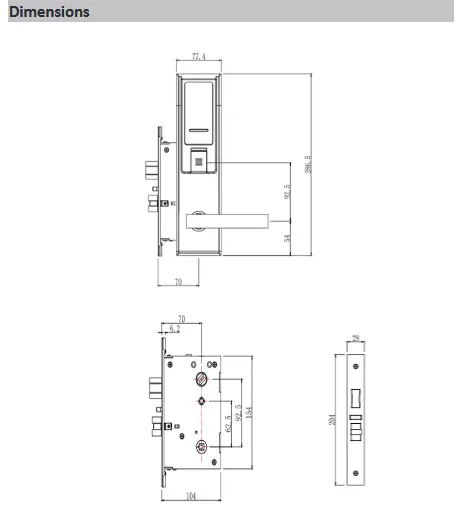 Оригинальный DH из нержавеющей стали Smart Lock Беспроводной установка нескольких управления отель электронный