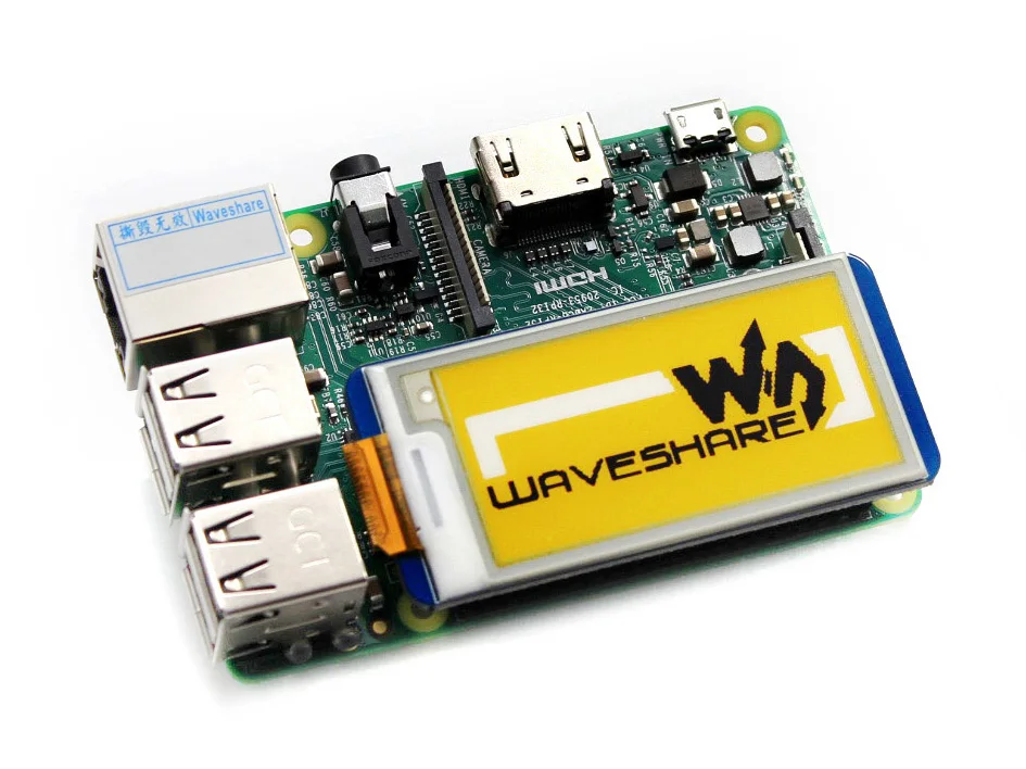 Waveshare2.13inch e Paper HAT (C) 212x104 E paper для Raspberry Pi2B/3B/Zero W желтый черный белый трехцветный