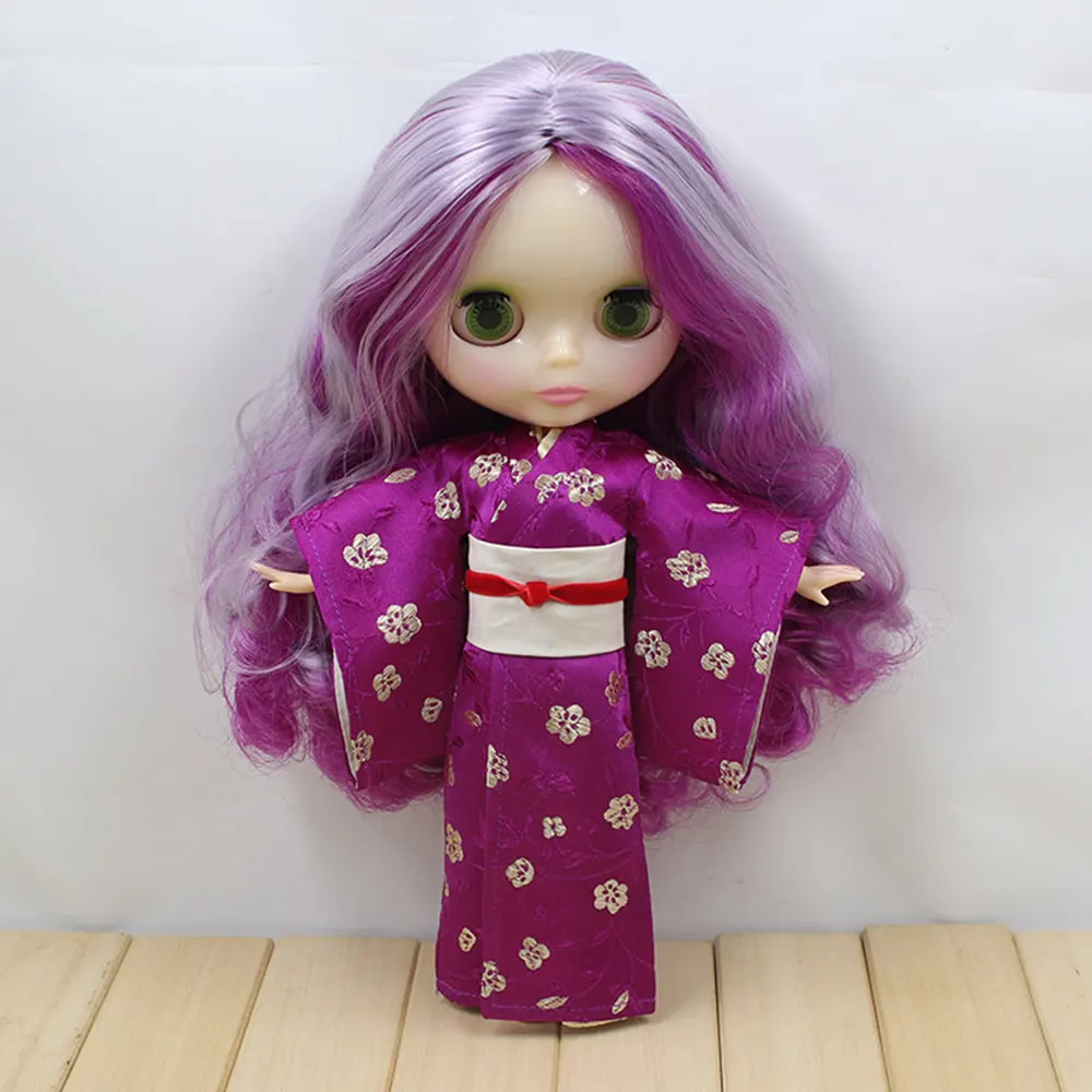Blyth Кукла шарнирная кукла фабрика прозрачный skin260BL7321049 светильник и волосы темно-фиолетового цвета без челки для девочки подарок DIY