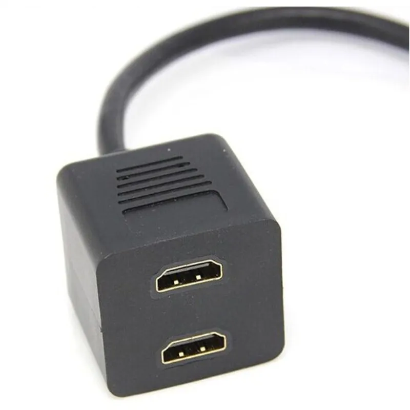 HDMI штекер 2 x гнездо Y образный разветвитель адаптер кабель для плазменного