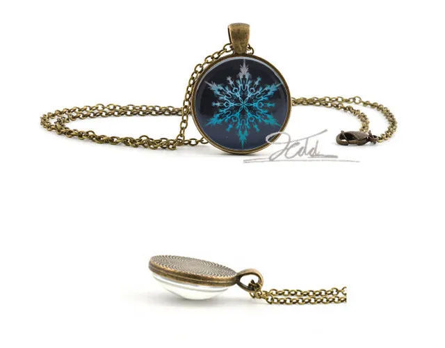 Цветное снежное ожерелье с подвеской в виде снега Анна Эльза Олаф Sven стеклянный