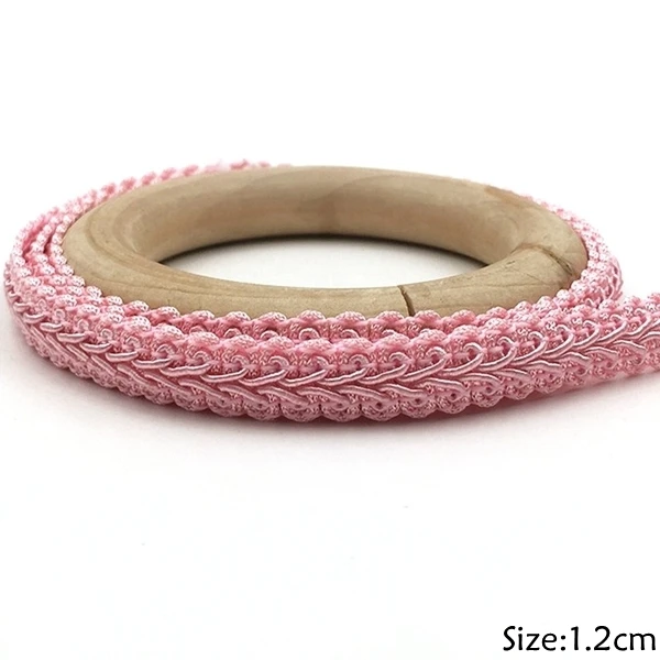 1014-Pink 5 м/лот, 12 мм/8 мм, сделай сам, цветная отделка, кружево для шитья, многоножка, плетеная кружевная лента, для дома, вечерние, для украшения одежды, изогнутые кружевные аксессуары - Цвет: 1014-Pink