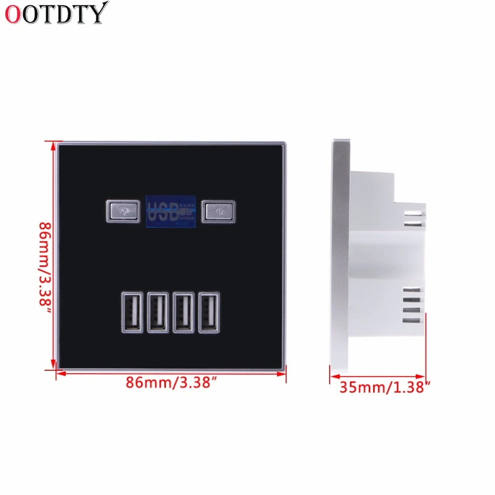 220V 4A 86 Тип 4 Порты usb стены Мощность гнездо адаптера Зарядное устройство Панель Быстрая зарядка розетки 3 цвета