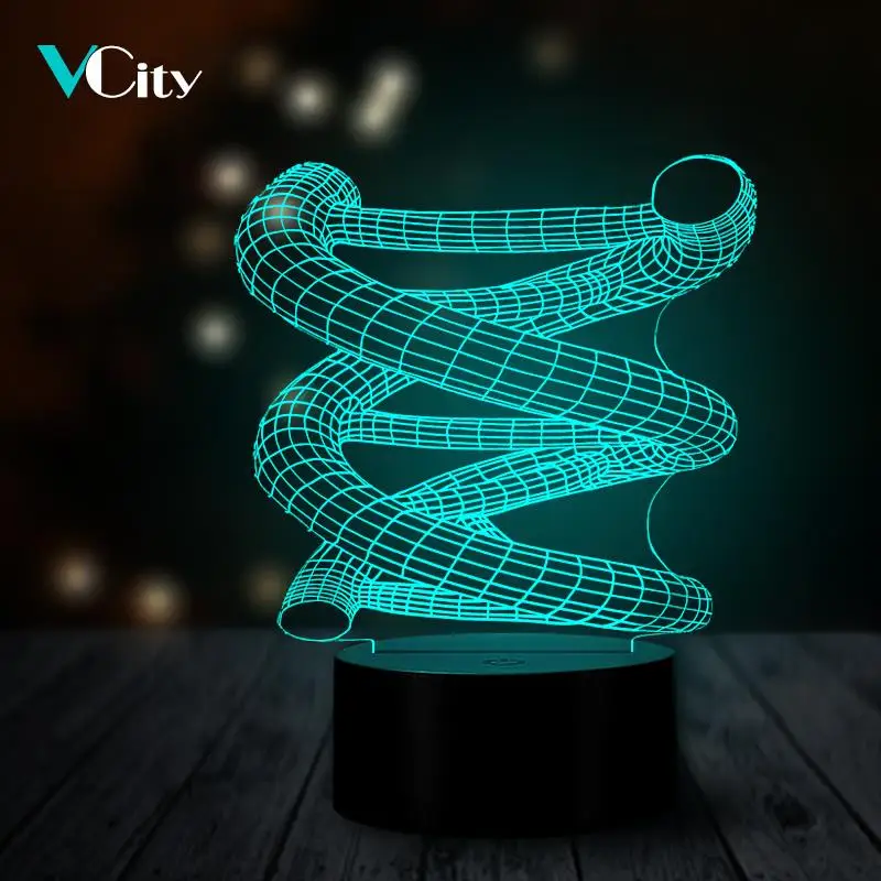 VCity спираль ДНК 3D светодиодный ночной Светильник Настольный светильник USB